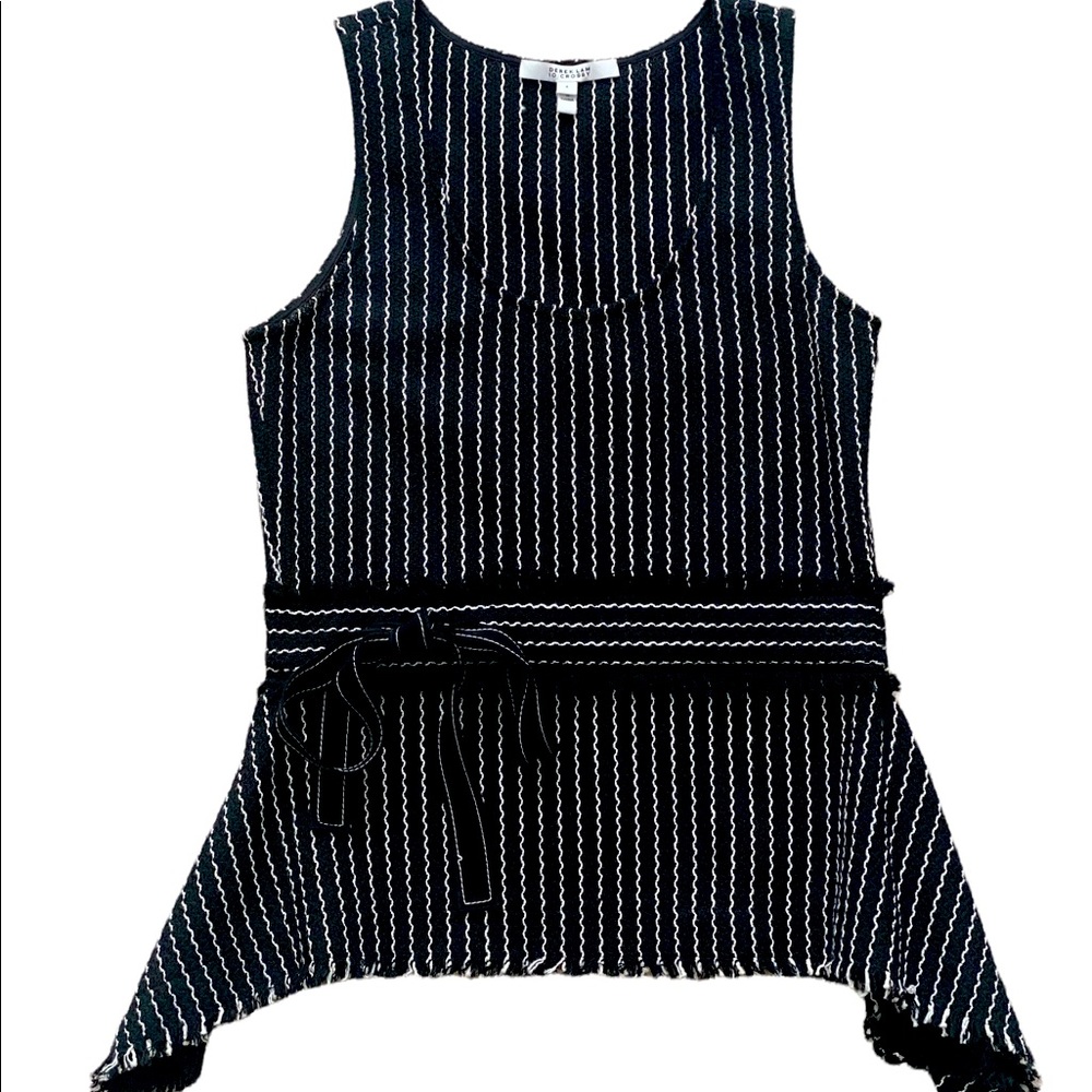 Derek Lam 10 Crosby Black White Tank Camisole Sz 4 NWOT